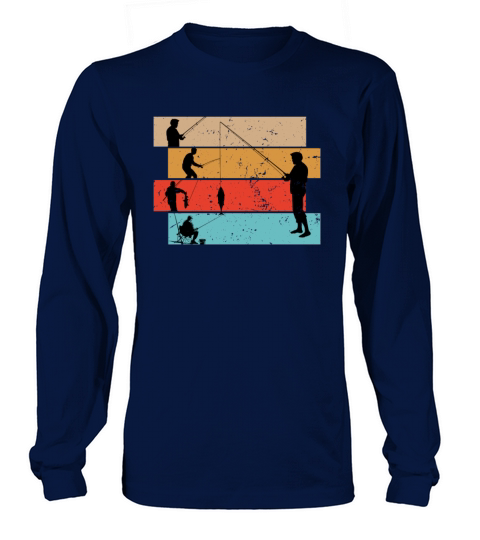 Fishing silhouette vintage Men's Long Sleeve