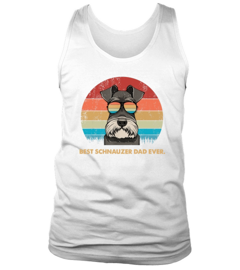 Dog Vintage Best Schnauzer Dad Ever Father Day Vintage Sunglas Men's Tank Top