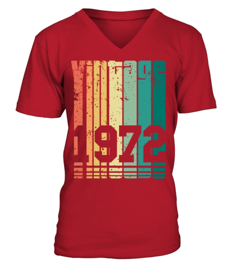 Vintage 1972 50th Birthday Fiftieth Gift V-Neck T-shirt