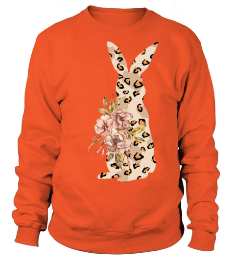 Nice bunny in leopard print with flowers Women's Sweatshirt