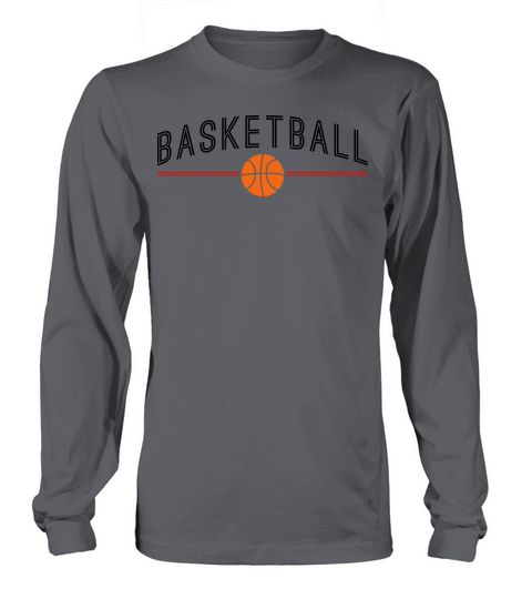 cool basketball logo hit goal in net basket throw Men's Long Sleeve
