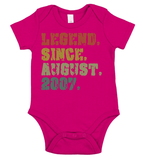 Legend Since August 2007 Birthday Gift Short Sleeve Baby One-Piece