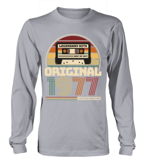 Beautiful Retro Vintage tape birthday 1977 Men's Long Sleeve