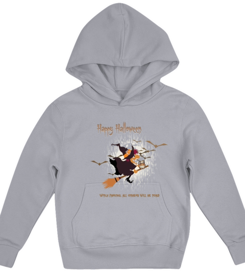 Witch broom parking Kids Hoodie