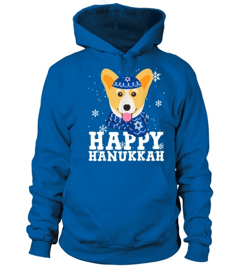 Happy Hanukkah Corgi Dog Funny Holiday Women's Hoodie