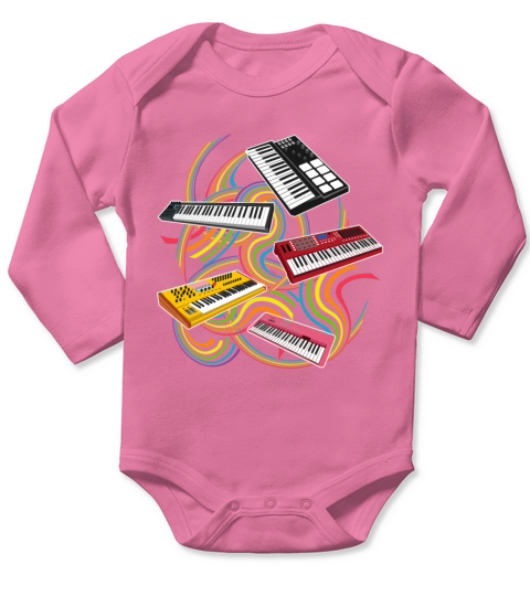 Keyboard Synthesizer Piano Long Sleeve Baby One-Piece
