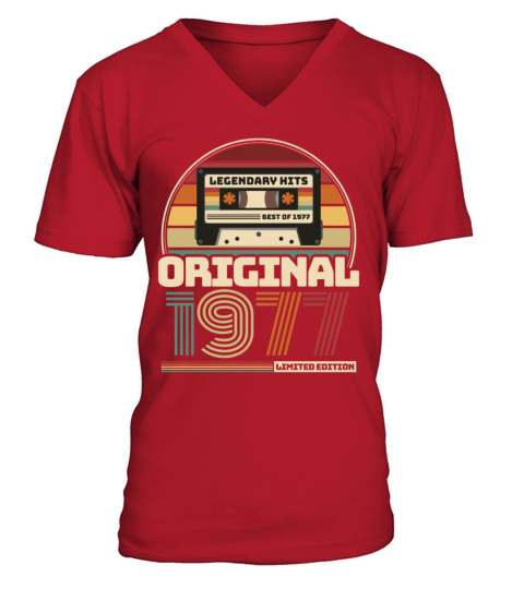 Beautiful Retro Vintage tape birthday 1977 Men's V-Neck T-shirt