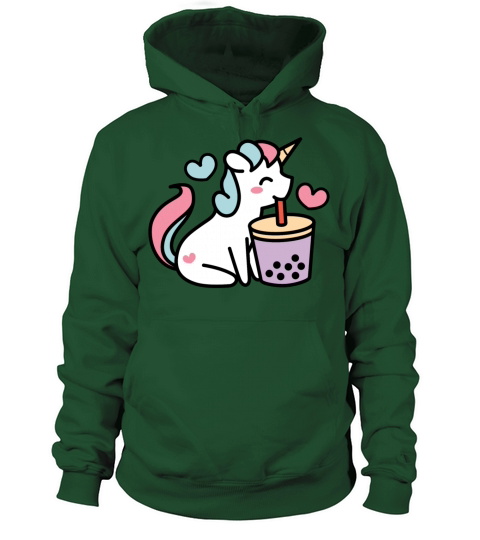 Cute Unicorn Sipping Bubble Tea - Kawaii Taro Boba Women's Hoodie