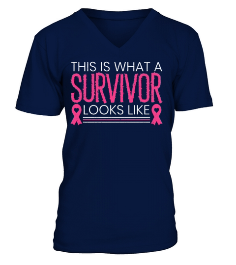 This Is What A Survivor Looks Like Breast Cancer Men's V-Neck T-shirt