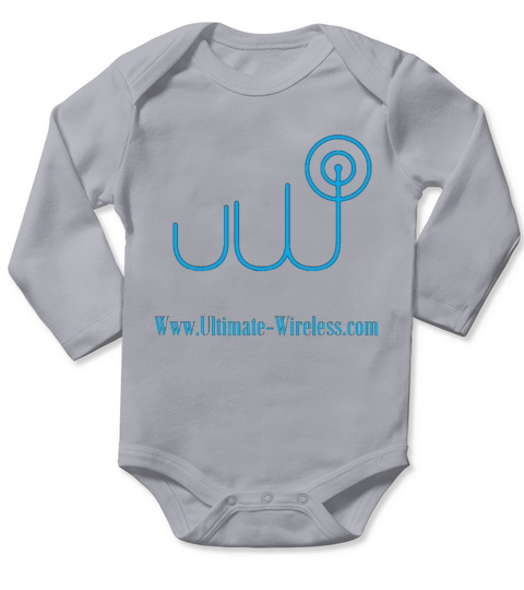 Ultimate Wireless Website Blue Logo Long Sleeve Baby One-Piece