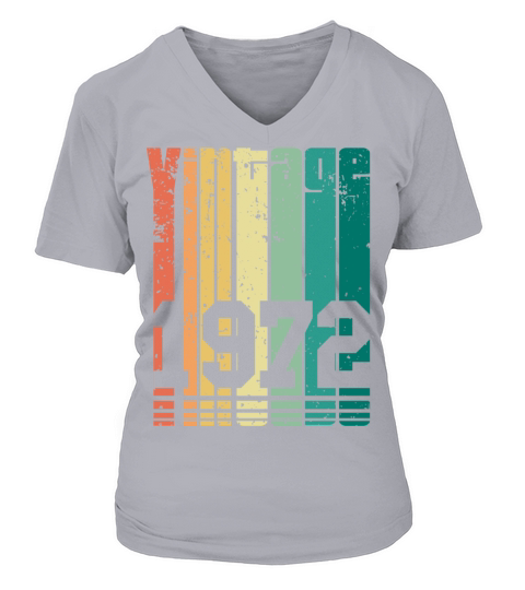 Vintage 1972 50th Birthday Fiftieth Gift V-neck T-Shirt Woman