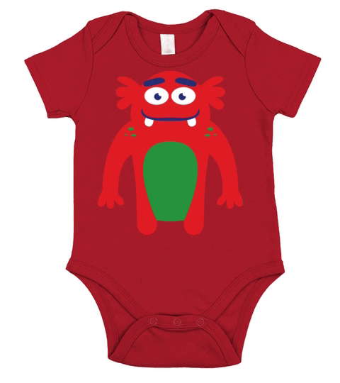 funny Red Halloween Monster costume Short Sleeve Baby One-Piece