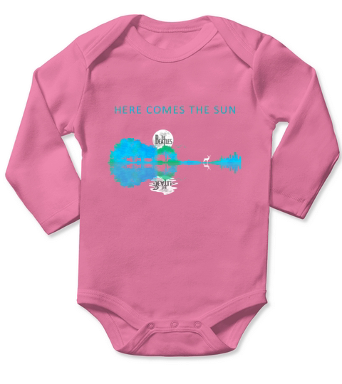 Moon The Beatles Here Comes The Sun Guitar Lake Long Sleeve Baby One-Piece