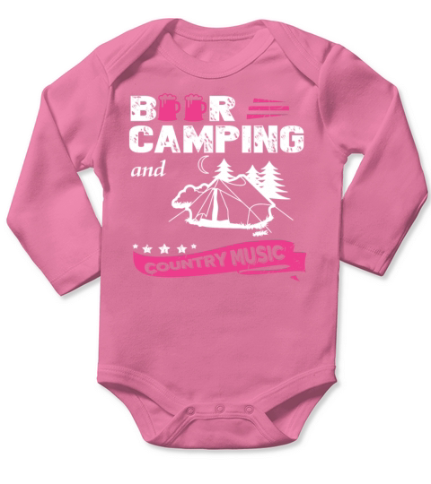 Beer Camping And Country Music T Shirt Long Sleeve Baby One-Piece