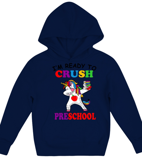 Im Ready to Crush Preschool Dabbing Unicorn Back Kids Hoodie