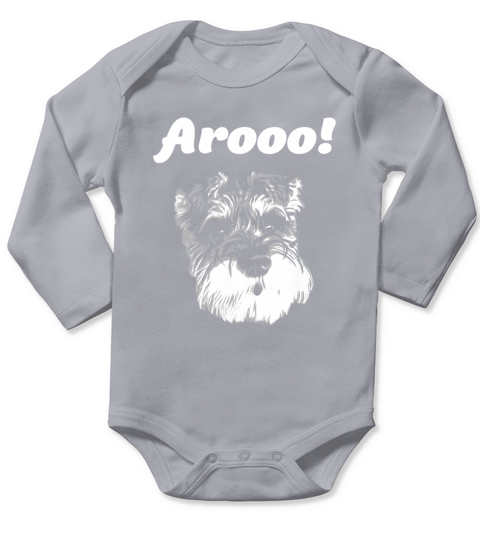 Schnauzer Arooo Barking Long Sleeve Baby One-Piece