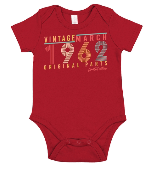 1962 March Vintage Original Short Sleeve Baby One-Piece