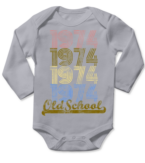 Old School 1974 Vintage Retro Shirt Long Sleeve Baby One-Piece