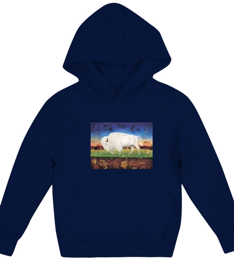 White Buffalo In Field Kids Hoodie