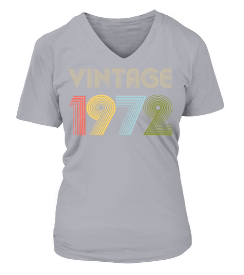 49th Birthday Vintage Shirt Born In 1972 Gift Tee Women's V-Neck T-shirt
