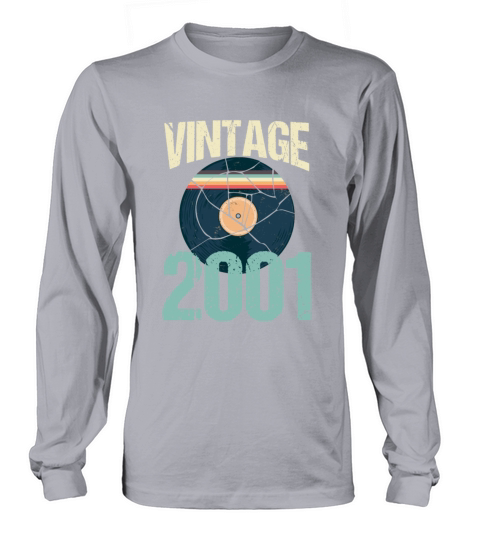 Retro Vintage 2001 19 th Birthday Record Vinyl Women's Long Sleeve