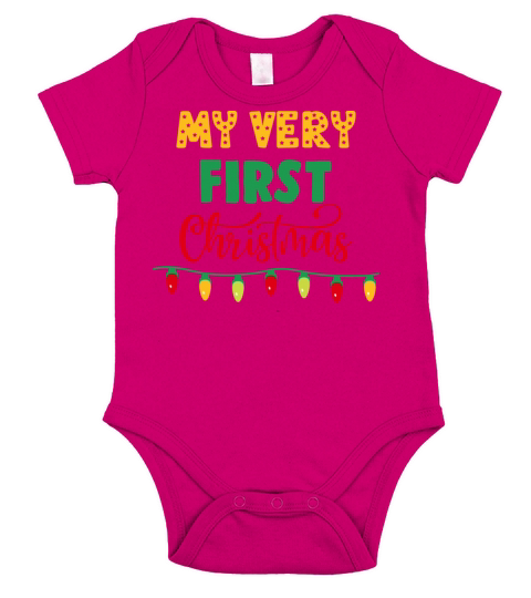 My Very First Christmas Cute Xmas Gift Short Sleeve Baby One-Piece