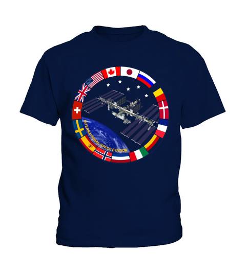 International space Station Shirt NASA ISS Flag Kids T-Shirt