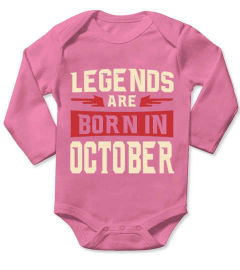 Legends Born in October Long Sleeve Baby One-Piece