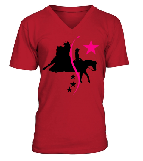 Barrel Racing Girl and Western Riding Girl Men's V-Neck T-shirt