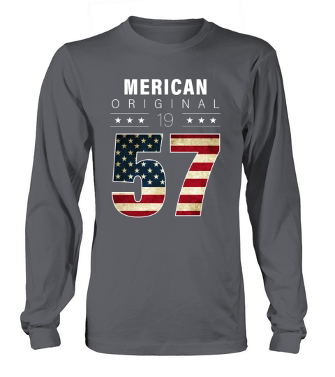 Merican Original 1957 65th birthday American Flag Men's Long Sleeve