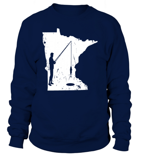 Funny Ice Fishing Minnesota State Map Ice Women's Sweatshirt
