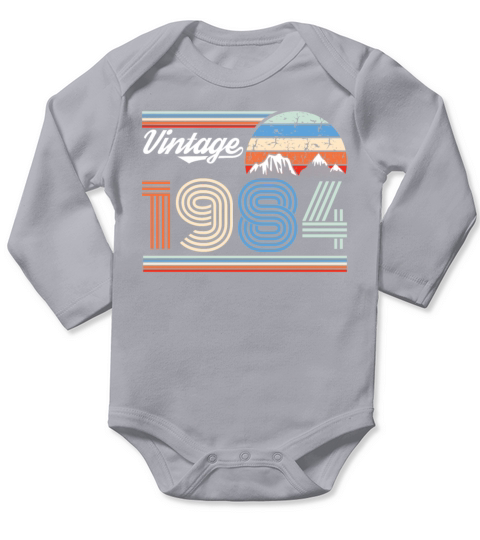 1984 Vintage born in Retro age Birthday gift idea Long Sleeve Baby One-Piece