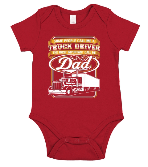 TRUCK DRIVER DAD  Tshirts Short Sleeve Baby One-Piece