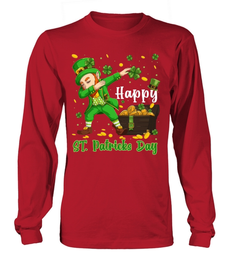 happy St. Patricks Day funny dabbing leprechaun shamrock shirt shirt Long sleeved Unisex