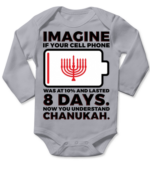 Miracle of Chanukah Hanukkah Menorah Funny Long Sleeve Baby One-Piece