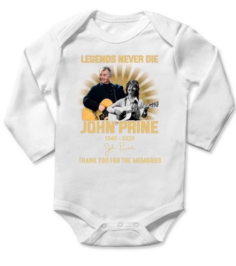 Legends never die John Prine 1946 2020 signature thank you for the memories Long Sleeve Baby One-Piece