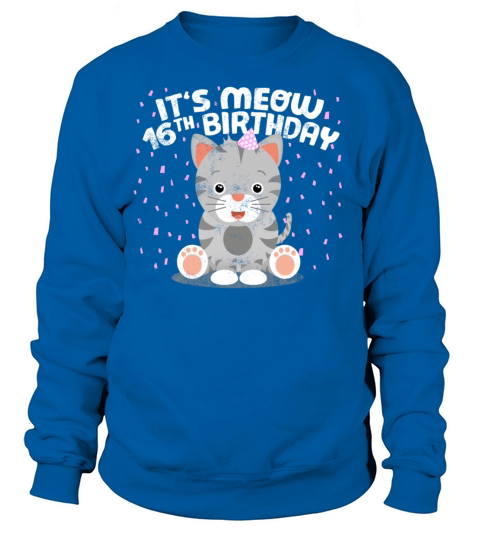 Kitty Cat Kitten Meow 16th Birthday Boy Girl Gift Men's Sweatshirt