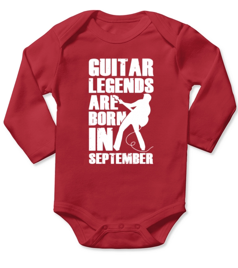 Guitar Legends Are Born In September T-Shirt Long Sleeve Baby One-Piece