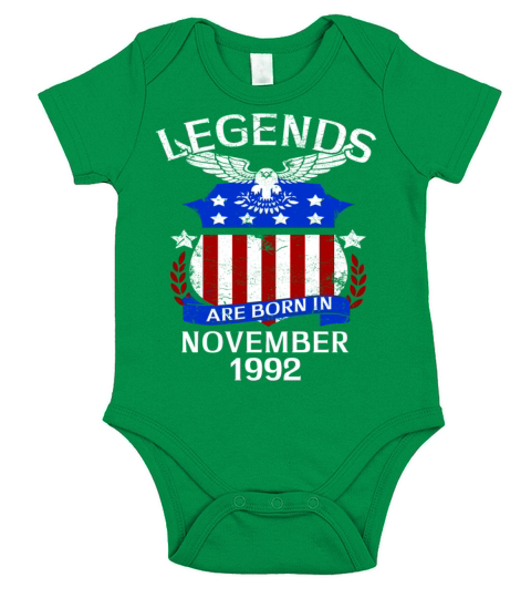 Legends Are Born In November 1992 Short Sleeve Baby One-Piece