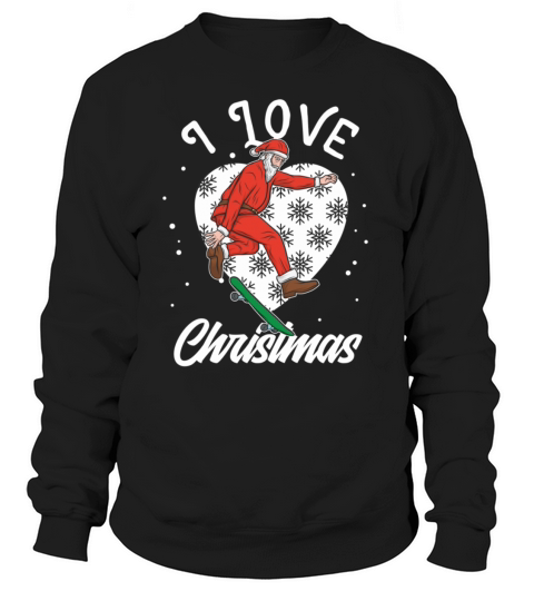 Merry Christmas love santa claus skateboarding Women's Sweatshirt