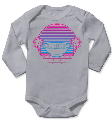 Ramen Soup Retro Vintage Retrowave Long Sleeve Baby One-Piece