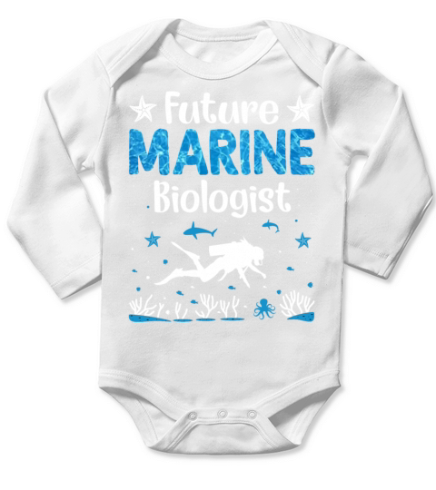 Future Marine Biologist Ocean Student Biology Gift Long Sleeve Baby One-Piece