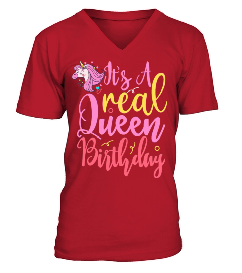 its a real queen birthday Men's V-Neck T-shirt
