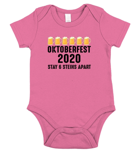 Oktoberfest 2020 Stay 6 Stein Apart Beer October Short Sleeve Baby One-Piece