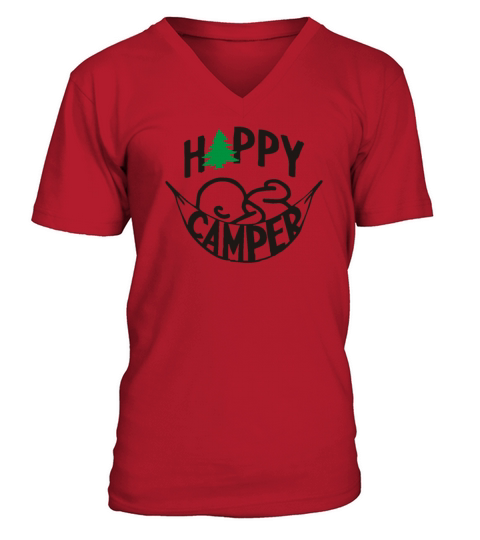 happy camper Funny Men's V-Neck T-shirt