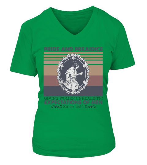 Pride And Prejudice Giving Women Unrealistic Expectations Of Men Since 1811 vintage retro V-neck T-Shirt Woman
