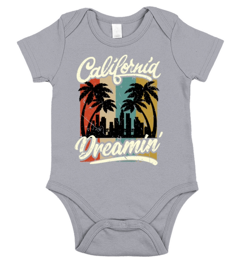California Palm Trees Sun Summer Los Angeles USA Short Sleeve Baby One-Piece