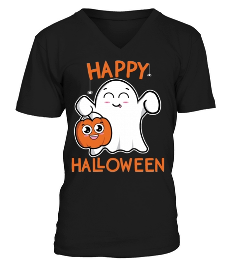 Happy Halloween Ghost Kids Costume Trick or Treat Men's V-Neck T-shirt