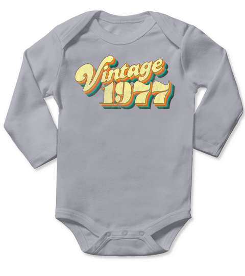 Vintage 1977 70s Design 40th Anniversary Long Sleeve Baby One-Piece