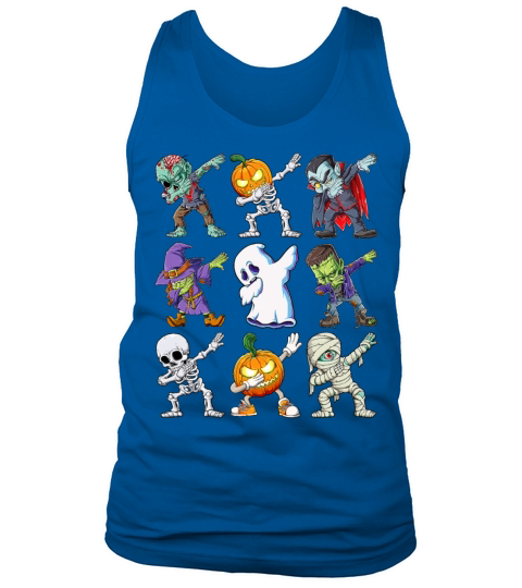 Dabbing Halloween Boys Skeleton Zombie Scary Men's Tank Top